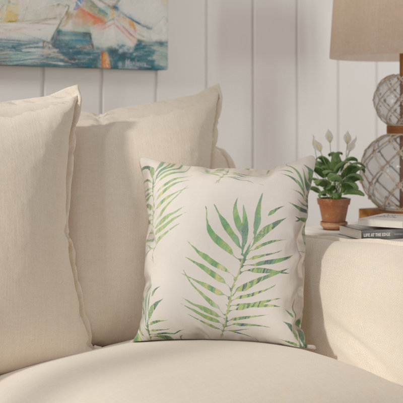  Palm Leaf Throw Pillow, 16" x 16", Pillow Cover