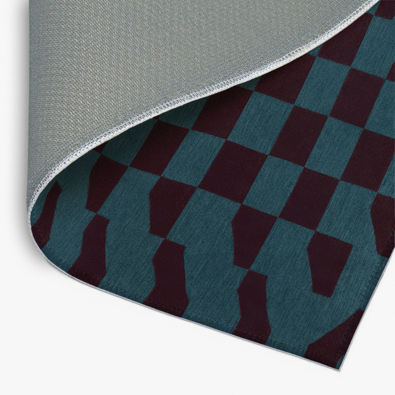 Tapis d'intérieur et d'extérieur à carreaux rouge, Rectangulaire 2 pi x 3 pi