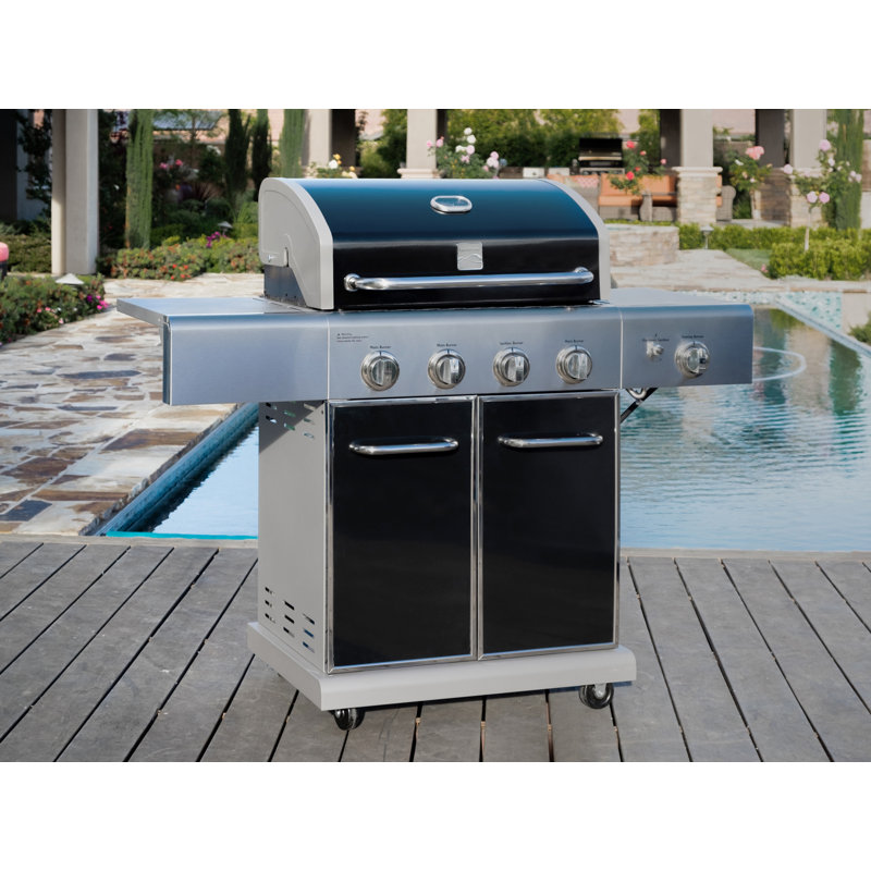 Barbecue au propane à 4 brûleurs avec brûleur latéral Kenmore Kenmore, Black