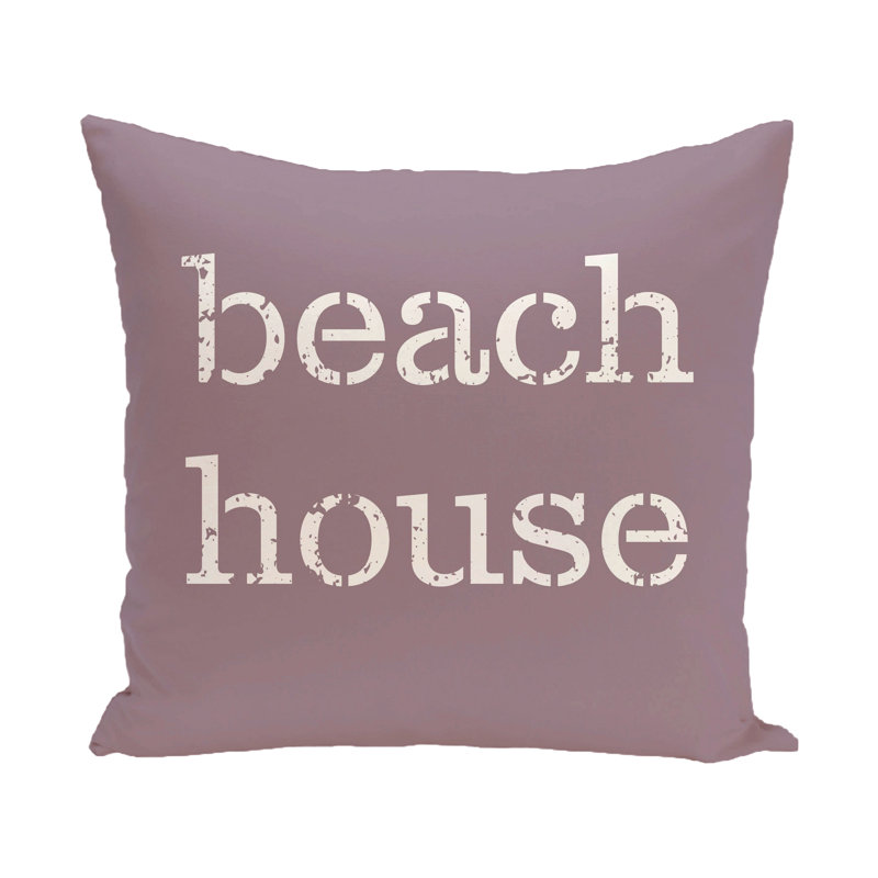 Beach Vacation Outdoor Reversible Throw Pillow, 18" H x 18" W, Lavender