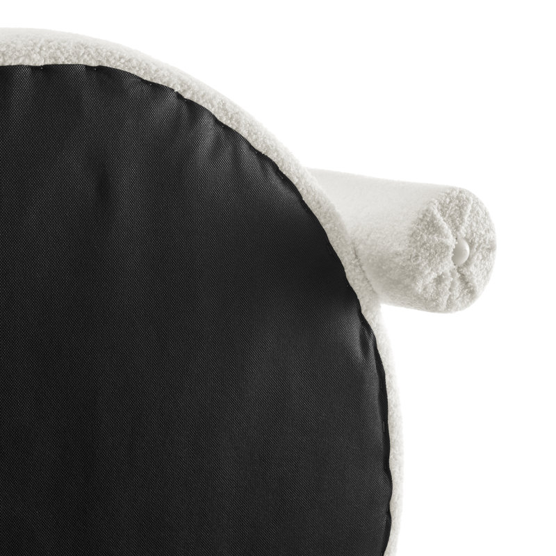 Doiron Faux Shearling Accent Arm Chair, Wilmont White Faux Leather