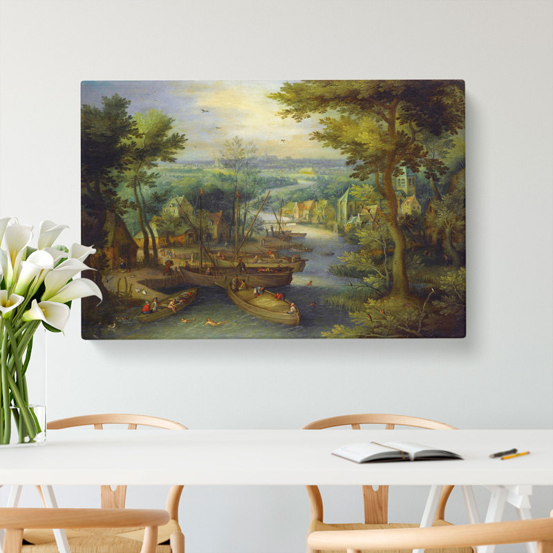 River Landscape by Pieter Bruegel The Elder - Wrapped Canvas, 50cm H x 76cm W x 3cm D