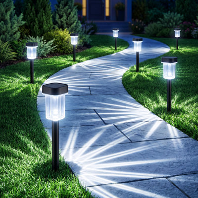 Éclairage solaire extérieur, Ip65 imperméable à l'eau froide blanche froide 6000k, piquet extérieur, lumières pour la cour, allée, jardin, allée, allée, paysage