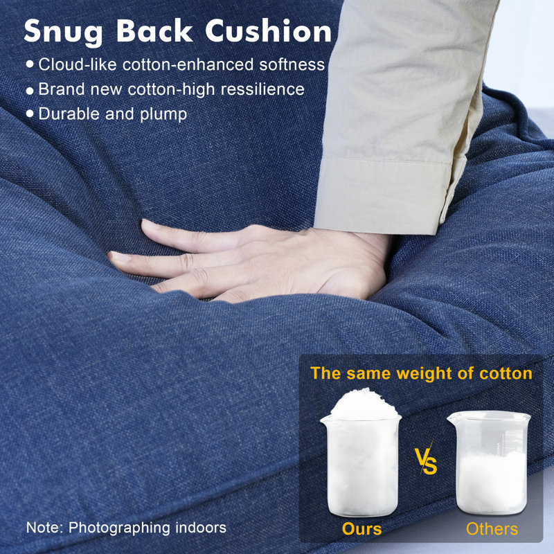Ensemble de conversation avec coussins pour 6 personnes, Bleu denim