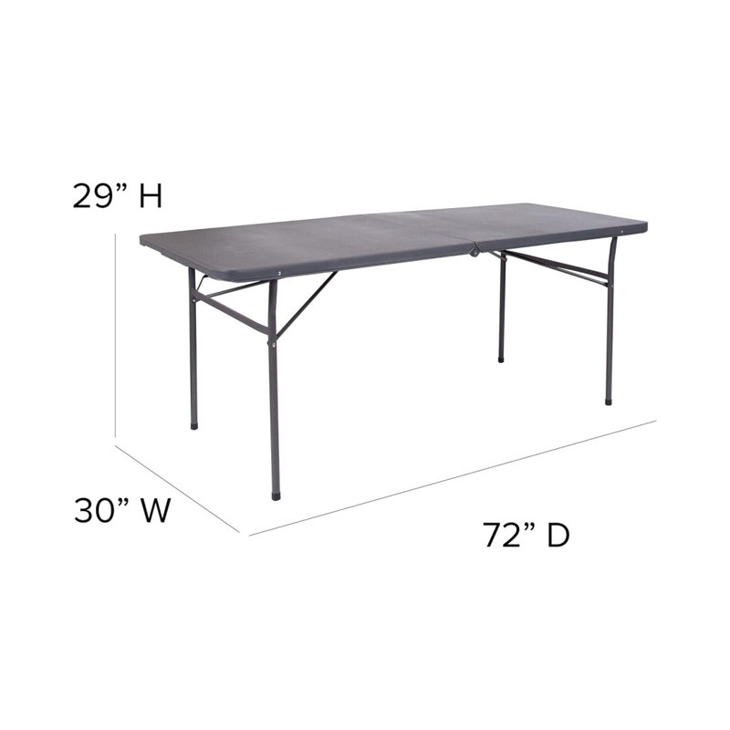 Rectangular Plastic Folding Event Table With Carrying Handle, Portable Banquet Table