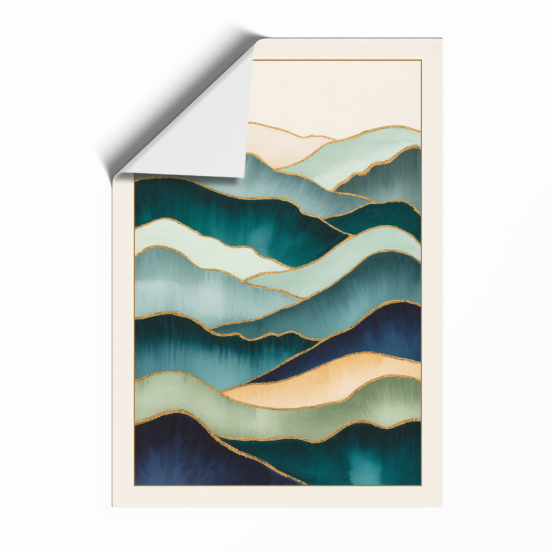 Layered Mountain Calm Minimalist - Framed Print, A2 - 59.4 x 42.0 cm, Unframed