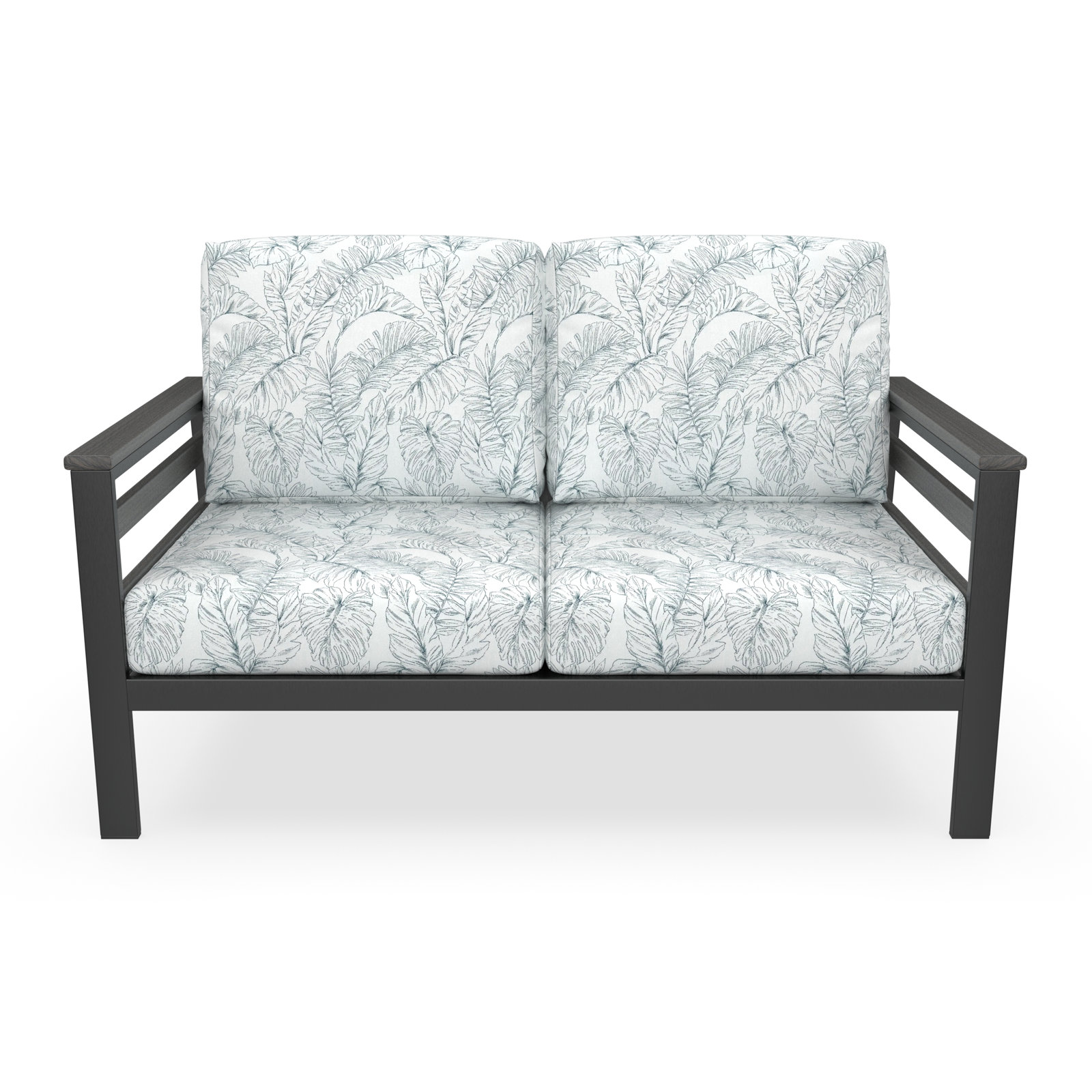 Townsend 55" Sunbrella® Patio Loveseat, Sunbrella Calm Laurel, White