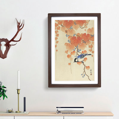 Great Tit on a Paulownia Branch by Ohara Koson - Picture Frame Painting Print