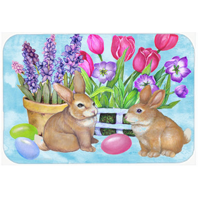 The Holiday Aisle New Beginnings Easter Rabbit Glass Cutting Board