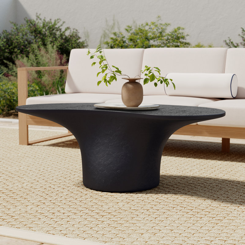 Paisely Outdoor Coffee Table, Black