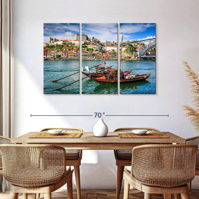 Sebbie Douro River Fishing Boats, 36" H x 57" W