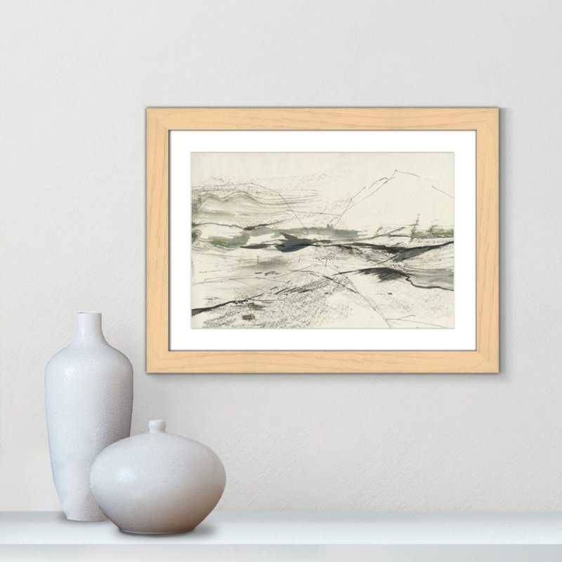 " Green Sketches " by PI Studio, Blanc, Cadre naturel en cube naturel, H 18,5 po x l 24,5 po x P 1,25 po