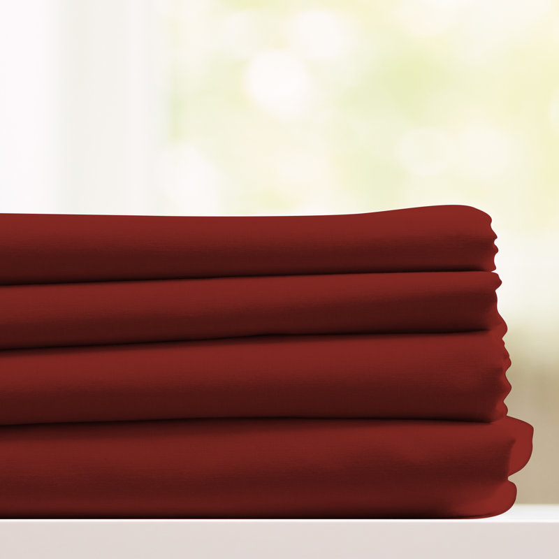 Ensemble de draps en microfibre Luxury Hotel Comfort, Ensemble de draps pour lit double + un drap-housse, Bourgogne