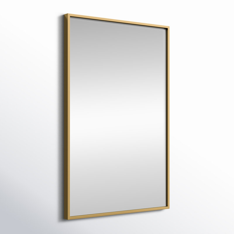 Sabine Metal Rectangle Wall Mirror, 18" x 28", Brass