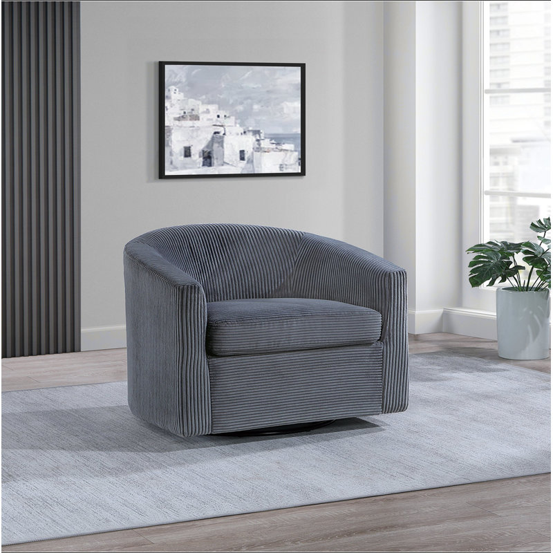 Fauteuil demi-tonneau pivotant 360, Gris foncé