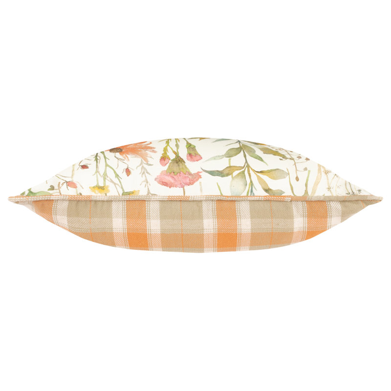 Delamere Indoor / Outdoor Floral Orange Square Throw Cushion