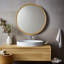 Wood Round Wall Mirror for Bathroom Bedroom Vanity Home Decoration-90993438-88364435