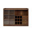 Buffet avec 2 portes coulissantes en verre rayé, armoire de rangement autoportante pour les bouteilles, le vin, etc.