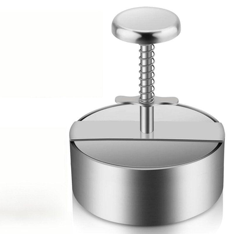 Round Stainless Steel Burger Patty Maker Press