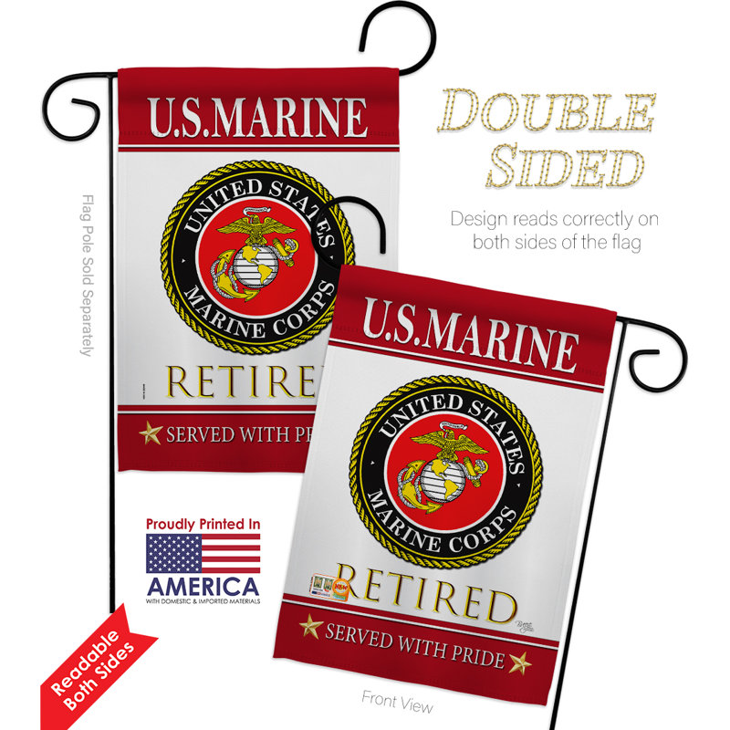 Coussin à 2 faces en polyester 18 x 13 po US Army Drapeau de jardin, Marine