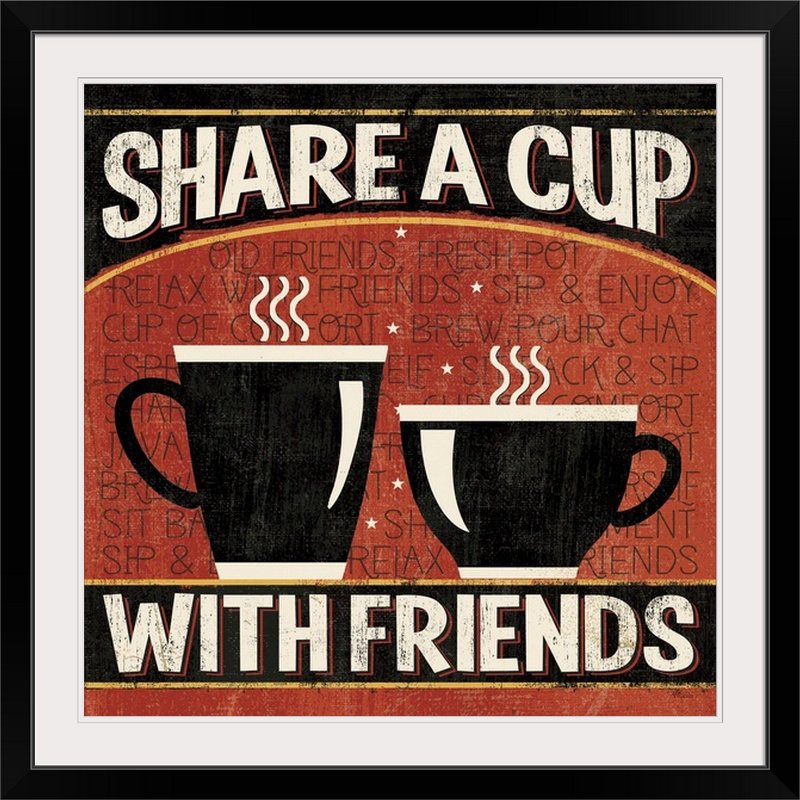 «iii rétro, annonce Coffee Roasters, H 20" x l 20" x P 1", Cadre noir