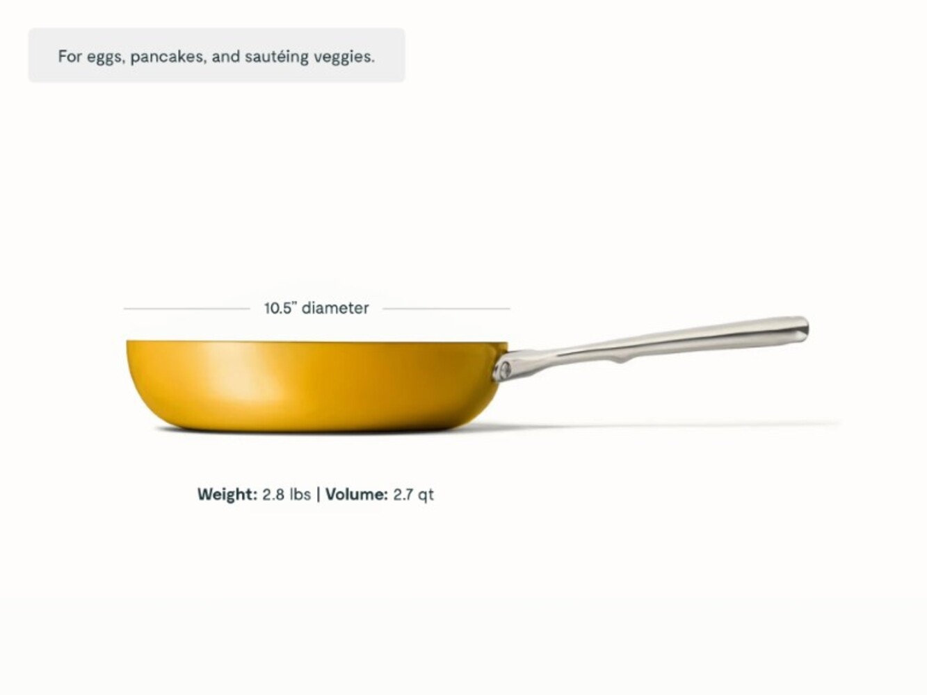 Caraway Ceramic Non-Stick Frying Pan, 10.5", Marigold