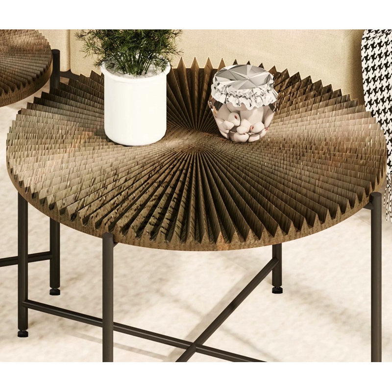 Radial Pattern 2-Piece Coffee And End Table Set