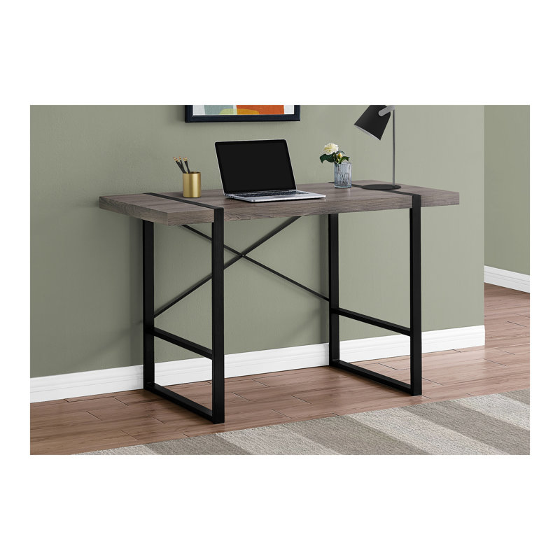 Bureau d'ordinateur Fullilove, bureau à domicile, ordinateur portable, L 48 po, travail, métal, stratifié, contemporain, moderne