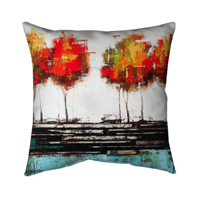 Modern style trees - 16"x16" Throw pillow - Poly twill - Print on demand