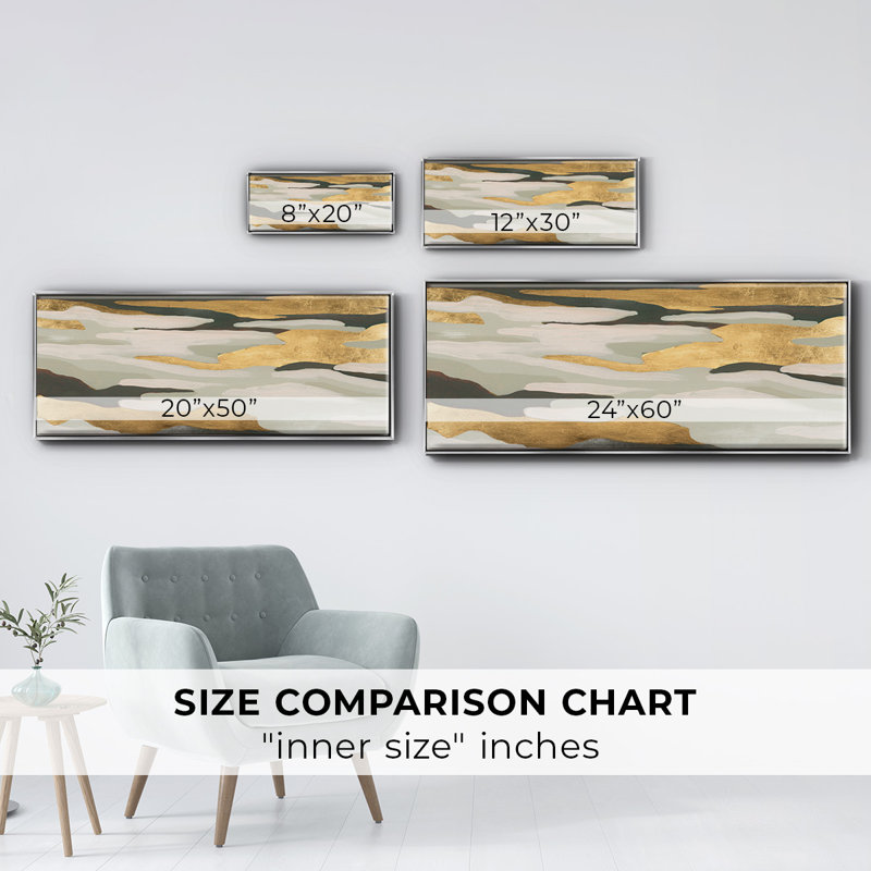 Golden Valley Sands I- Framed Canvas, 8" H x 20" W