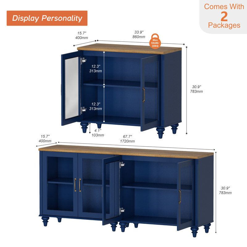 Scarlett Accent Cabinet, Navy Blue