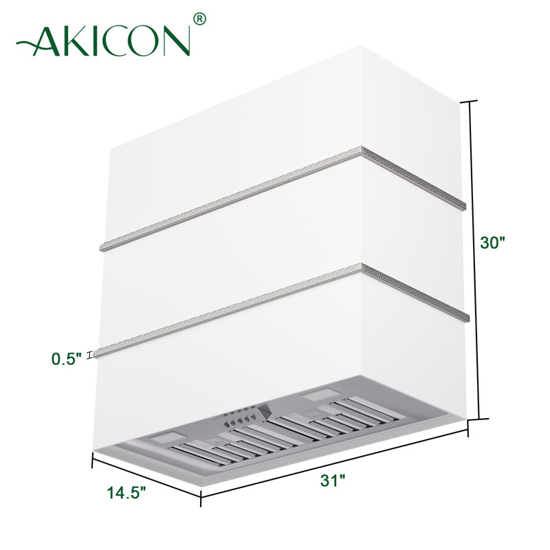 Hotte Akicon 600, Blanc / Nickel