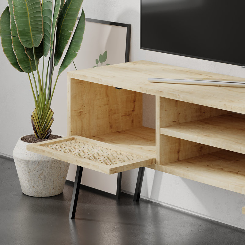 Cuezze TV Stand for TVs up to 60", Oak