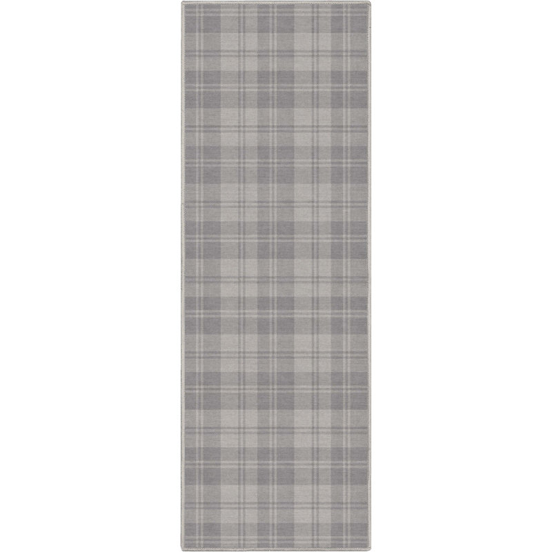 Tapis gris clair à tissage plat Kehr, Tapis de couloir 2 pi x 5 pi