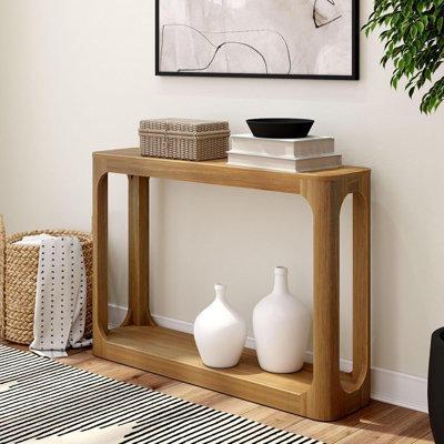  Console, 46 pouces, table de canapé en bois massif, table d'entrée pour le couloir, table étroite derrière le canapé