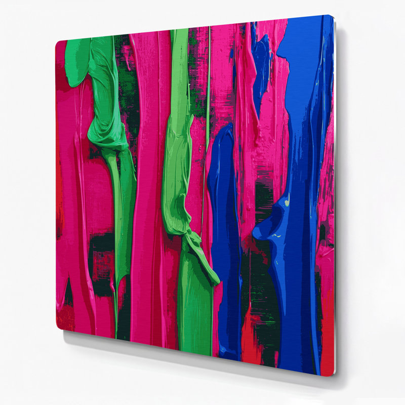 Art mural abstrait en métal rouge 55, H 12 po x l 12 po