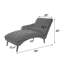 Chaise longue rembourrée en similicuir rembourrée à un bras de 25 po Tyannia avec coussin lombaire et garniture cloutée-1782925243
