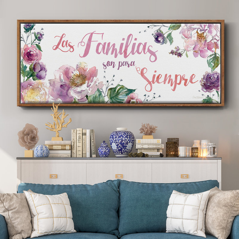 «Familyias Siempre», toile encadrée, H 20 po x l 50 po