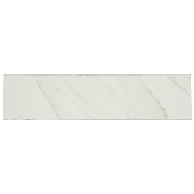 Garniture de tuile de moulure en porcelaine 12" x 3" en carrare Florentine