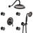 Shower In Matte Black - 2 Heads, Rust Finish Powerful System 4 Spray Options, Hand Included-126673560