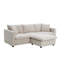 Canapé modulaire moderne 101 * 66 "avec coussins décoratifs, ensemble de canapé en L en forme de nuage avec siège large, ensemble de canapé en tissu confortable en polyester 4 places avec repose-pieds mobile pour salon, appartement, bureau, 4 couleurs