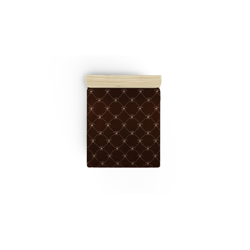 100% Cotton Polka Dots Fitted Sheet, 51" x 87", Brown