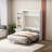 Horizontal Murphy Bed with Shelves Storage and Support Slats for Bedroom-1242302756