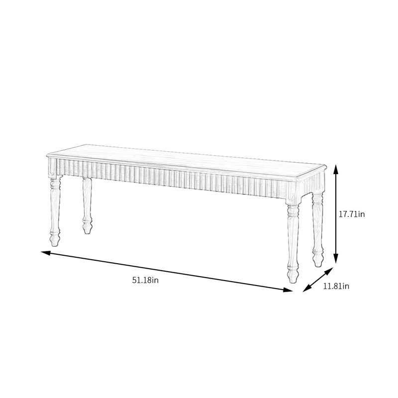 Banc en bois massif Tanyu