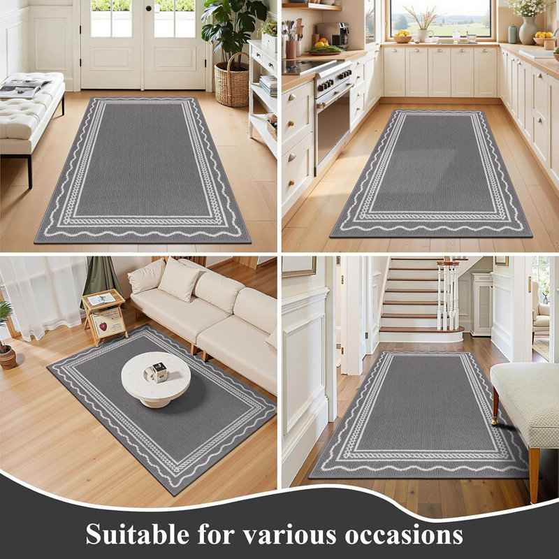 Paillasson rétro antidérapant lavable, Gray