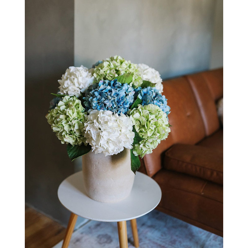 Real Touch Blue Hydrangea 18”, Pink, 18.5" H x 5" W