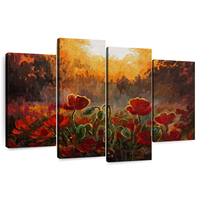 Coquelicots rouges Harnek dans les bois