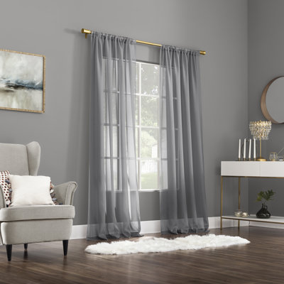 Wayfair Basics® Rothwell Sheer Modern Rod Pocket Curtain Panel