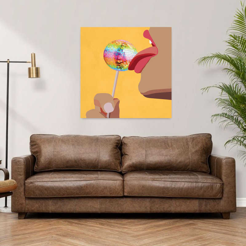 Art contemporain, art mural rétro, H 36 po x l 36 po
