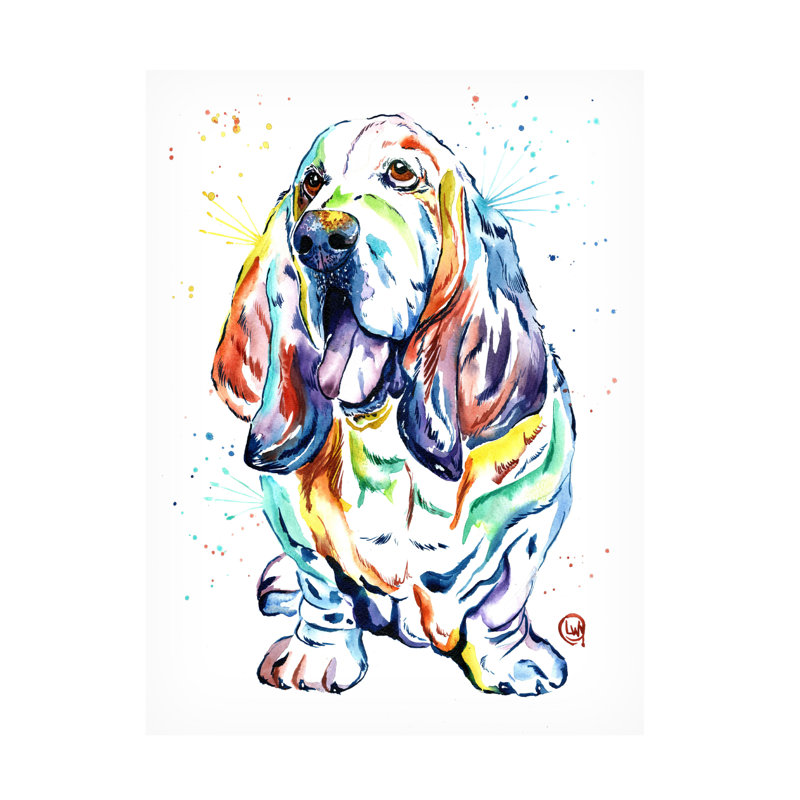 Art sur toile Lisa Whitehouse Basset Hound, H 19 po x l 14 po